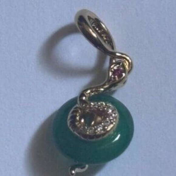 Pandora Snake Green Murano Glass Dangle Charm - Picture 4 of 4